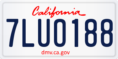 CA license plate 7LUO188