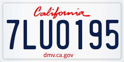 CA license plate 7LUO195