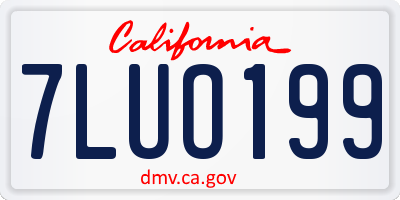 CA license plate 7LUO199