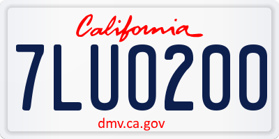 CA license plate 7LUO200