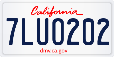 CA license plate 7LUO202