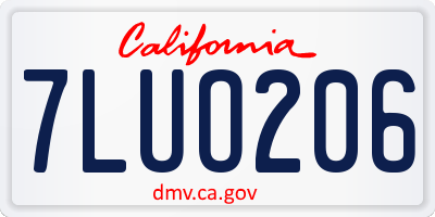 CA license plate 7LUO206
