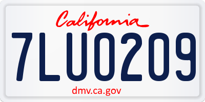 CA license plate 7LUO209
