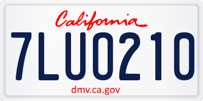 CA license plate 7LUO210