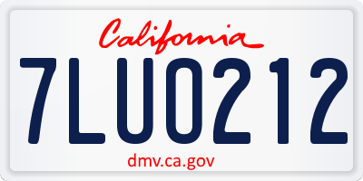 CA license plate 7LUO212