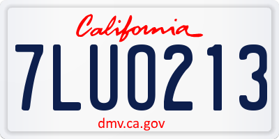 CA license plate 7LUO213