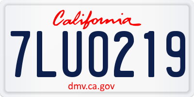 CA license plate 7LUO219