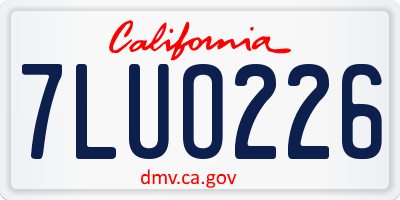 CA license plate 7LUO226