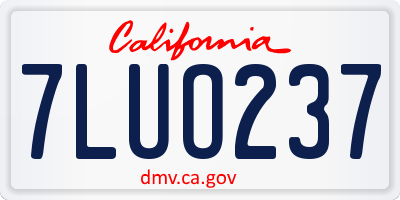 CA license plate 7LUO237