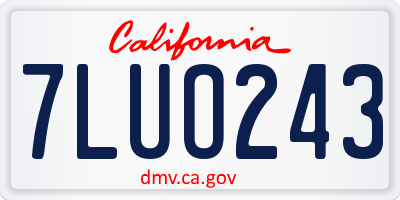 CA license plate 7LUO243