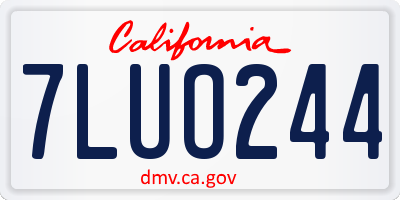 CA license plate 7LUO244
