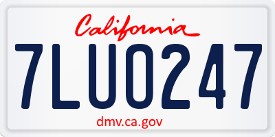 CA license plate 7LUO247