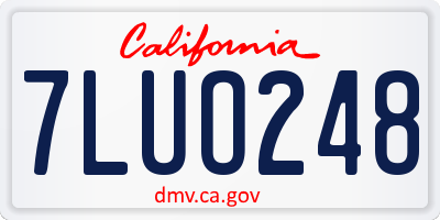 CA license plate 7LUO248