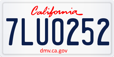 CA license plate 7LUO252