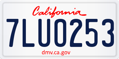 CA license plate 7LUO253