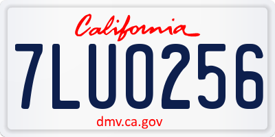 CA license plate 7LUO256
