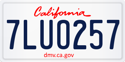 CA license plate 7LUO257