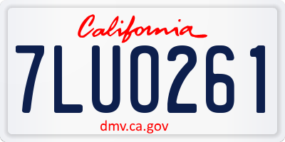 CA license plate 7LUO261