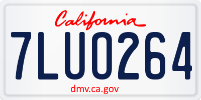 CA license plate 7LUO264
