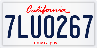 CA license plate 7LUO267