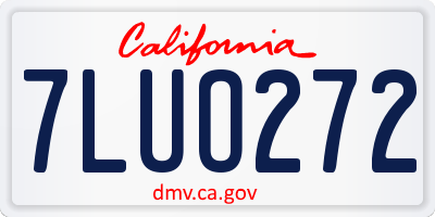 CA license plate 7LUO272
