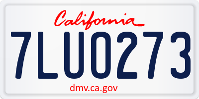 CA license plate 7LUO273