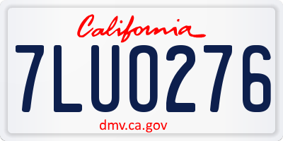 CA license plate 7LUO276