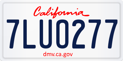 CA license plate 7LUO277