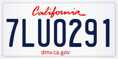 CA license plate 7LUO291