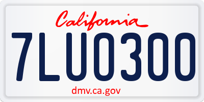 CA license plate 7LUO300