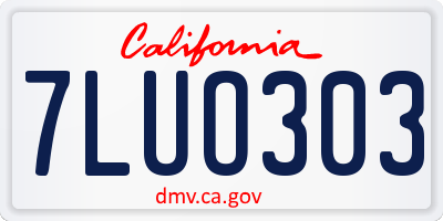 CA license plate 7LUO303