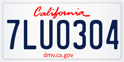 CA license plate 7LUO304