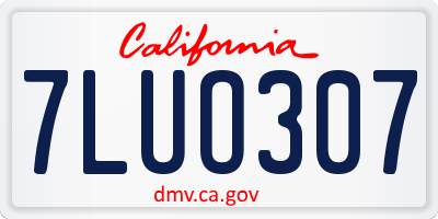 CA license plate 7LUO307