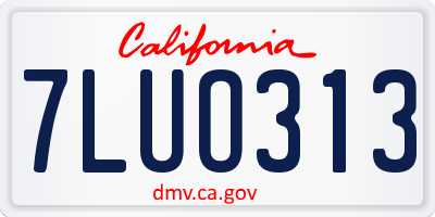 CA license plate 7LUO313