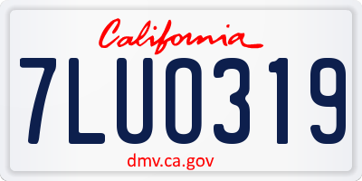 CA license plate 7LUO319