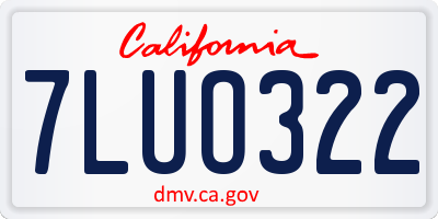 CA license plate 7LUO322