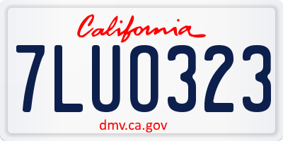 CA license plate 7LUO323