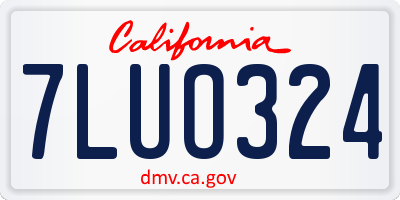 CA license plate 7LUO324