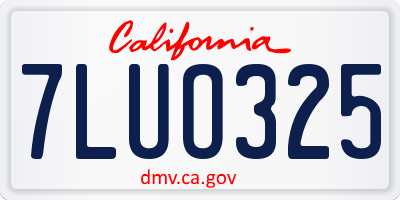 CA license plate 7LUO325