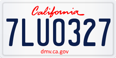 CA license plate 7LUO327