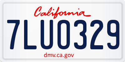 CA license plate 7LUO329