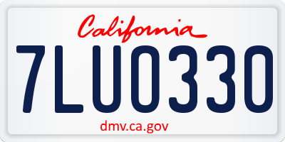 CA license plate 7LUO330