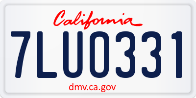 CA license plate 7LUO331