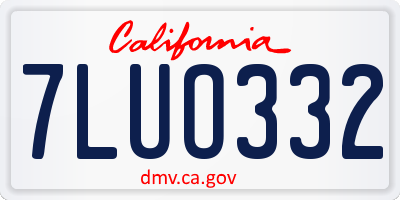 CA license plate 7LUO332