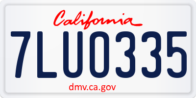 CA license plate 7LUO335