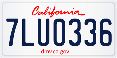 CA license plate 7LUO336