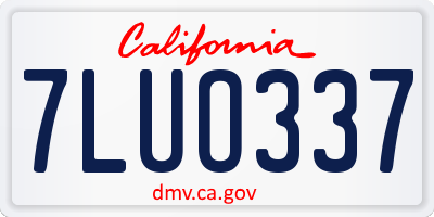 CA license plate 7LUO337