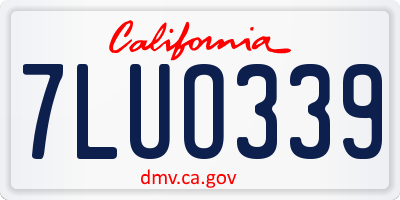 CA license plate 7LUO339