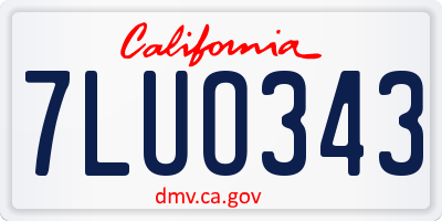 CA license plate 7LUO343