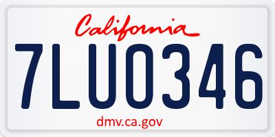 CA license plate 7LUO346